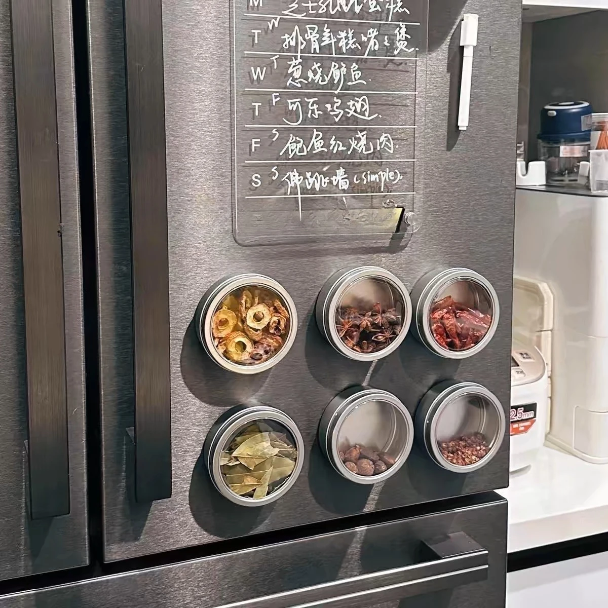 Light luxury magnetic spice box, kitchen moisture-proof spice jar,star anise storage box, household transparent spice sealed jar