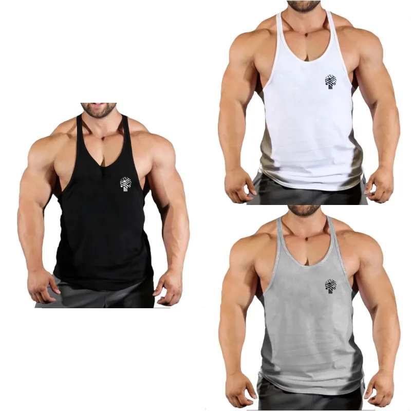 

Sleeveless Loose Comfort Training Top Gym Bodybuilding Clothing Cotton Vest Men's Undershirt Vest Fitness Shirt Muscle Men