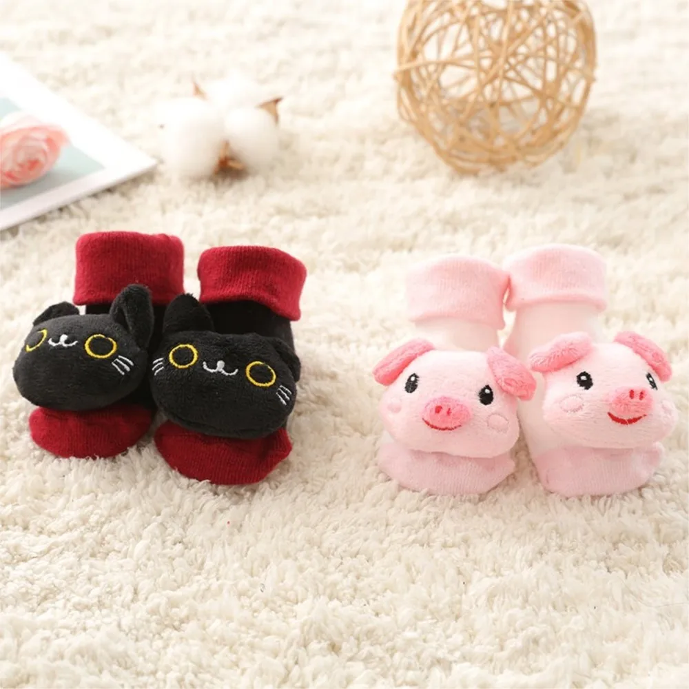 Baby Socks Floor Non-slip Cotton Cartoon Doll Infant Socks with Bells Fashion Toddler Girls Boys Soft Cute Boots Baby Clothing