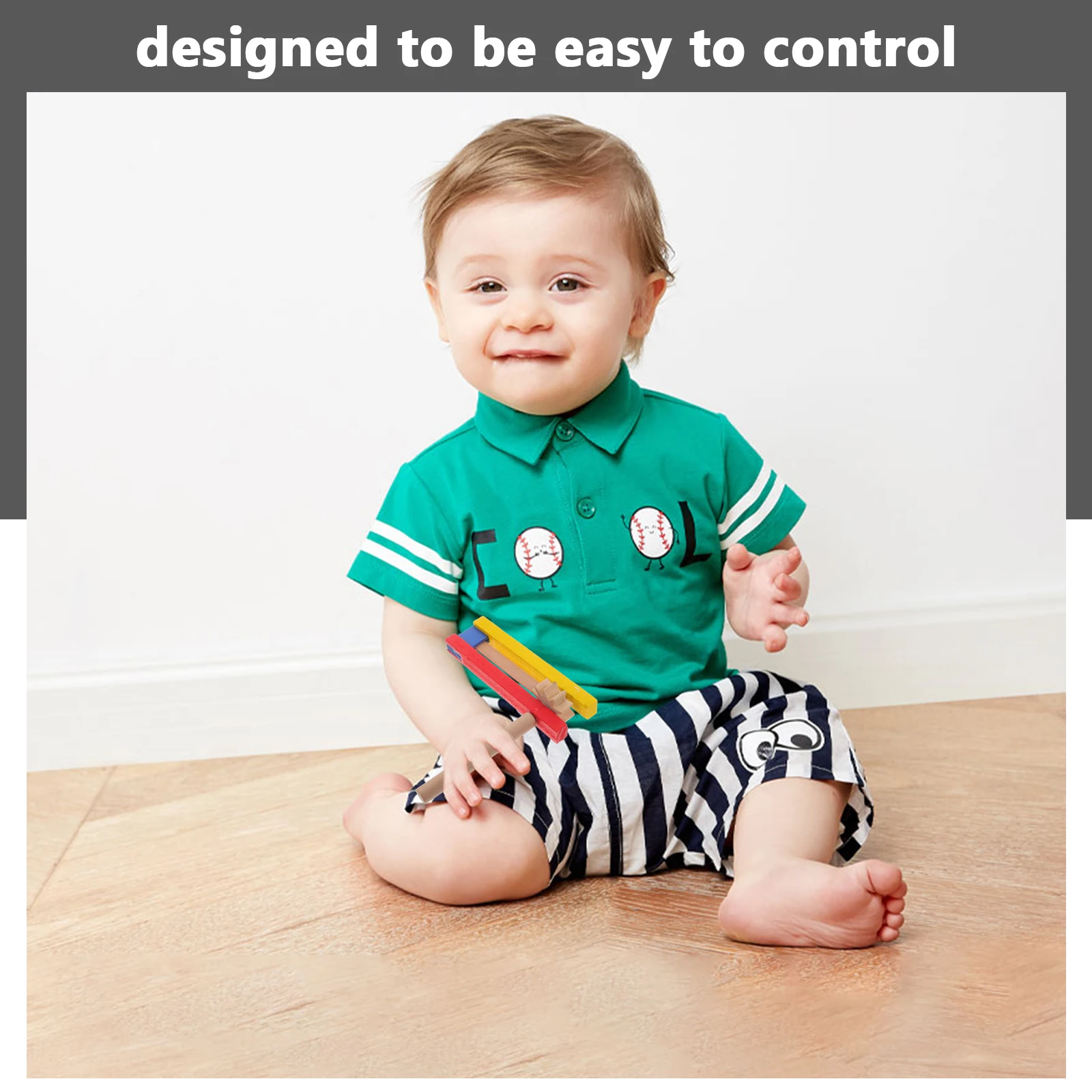 

2pcs Wooden Long Handle Hand Operated Musical Instruments Kids Castanet With Long Handle Adults Kindergarten Percussion Toy