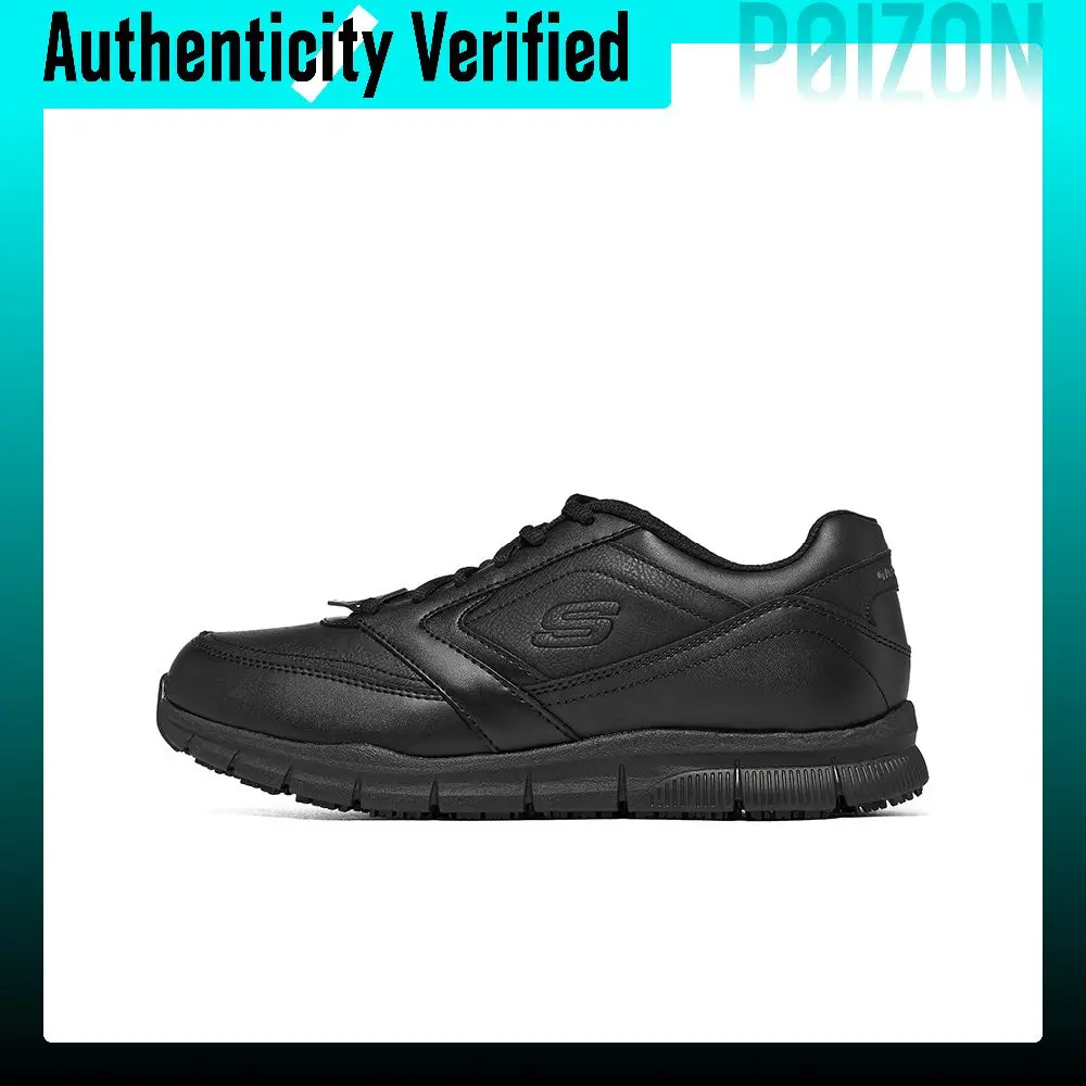 Skechers NAMPA SR Nampa Leather, Zapatos Casuales de Caña Baja para Hombre, Color Negro 77156-BLK