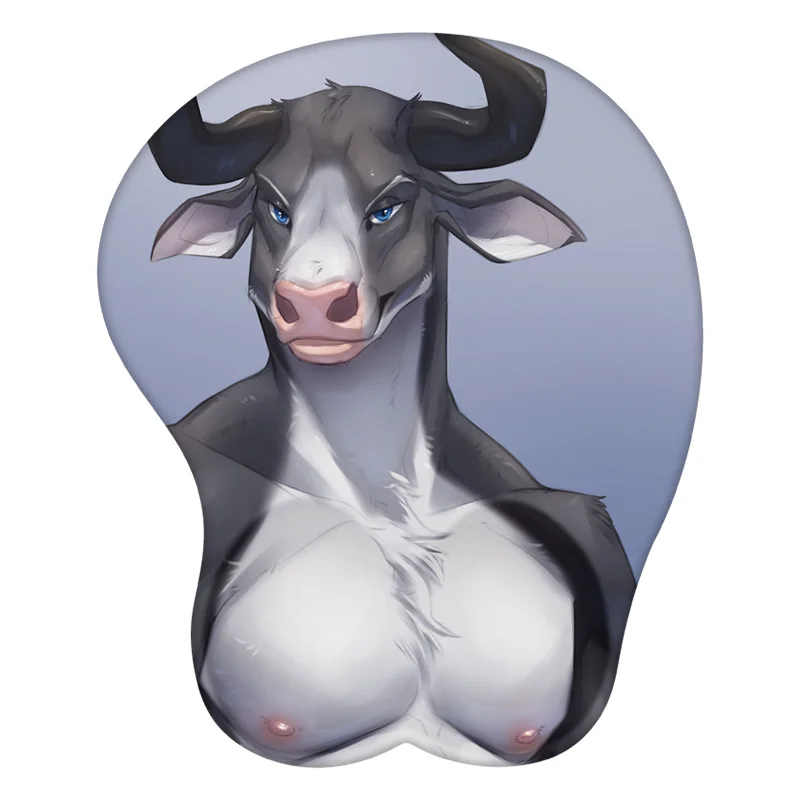 Little Cow 3D Mouse Pad Anime Sexy Furry Puppet Wrist Rest Desk MousePad Mat Gamer Accessory