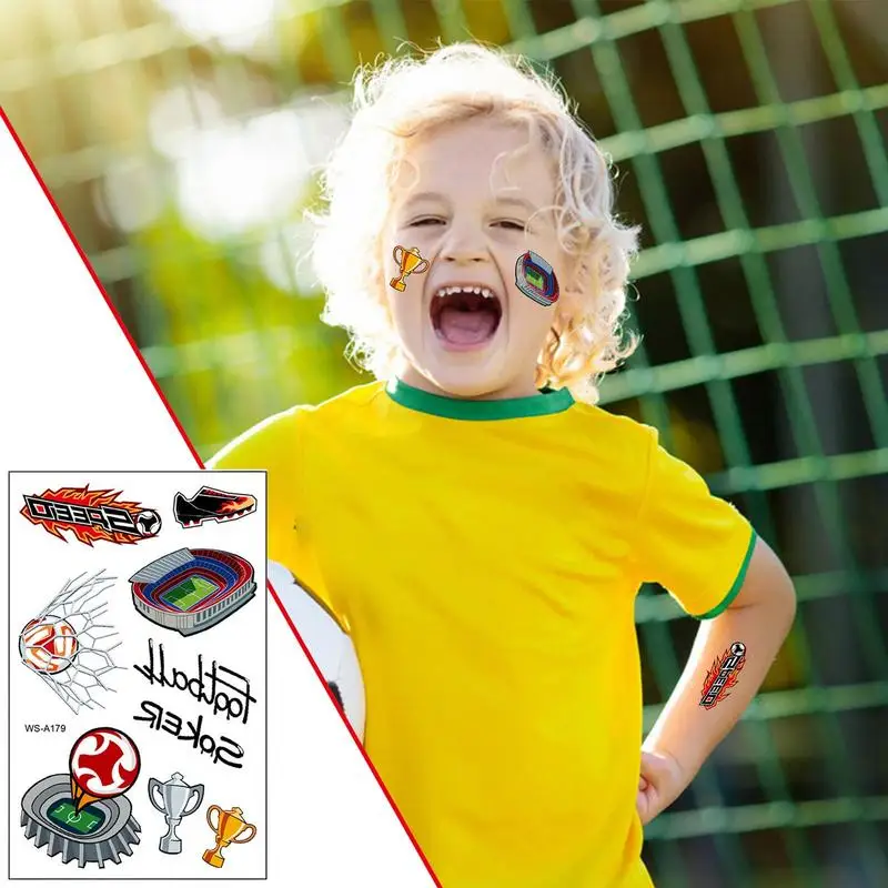 Sports Stickers For Kids Soccer Decals Football Stickers Waterproof Face Stickers 10 Pcs Football Team Decal Football Theme Part