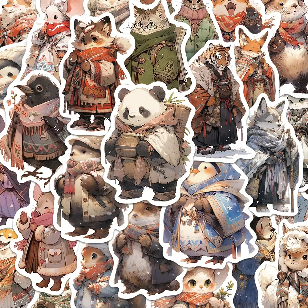 

10/30/52pcs Funny Winter Animals Cartoon Stickers Cute Graffiti Decals Scrapbooking Bike Phone Skateboard Toy Sticker Packing