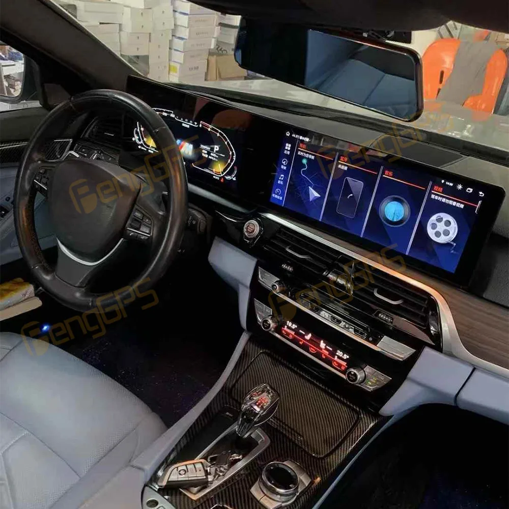 

25-дюймовый автомобильный радиоприемник с двойным экраном Android 13 для BMW 5 серии F10 F11 F18 09-17 NBT Мультимедийный плеер GPS-навигация Стерео Carplay