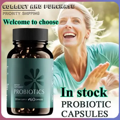Probiotics Capsules with Multiple Prebiotic Plant Fiber Vegan Dietary Supplement  Daily Nutrition Supply 60 Capsules Per Bottle