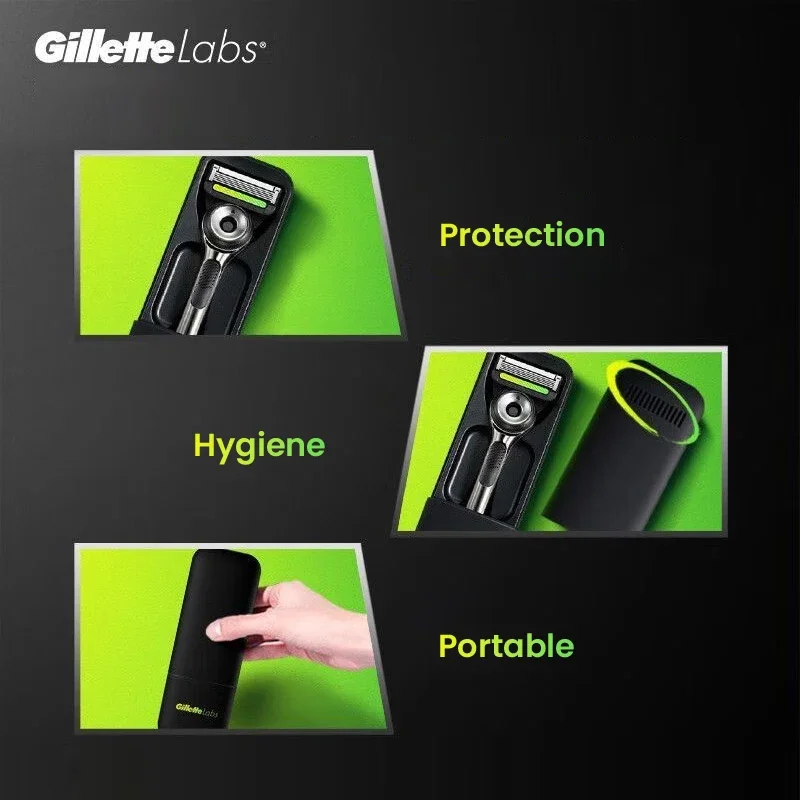 Дорожный чехол Gillette Labs для бритв, портативный пыленепроницаемый чехол для бритвы, дорожный ящик для хранения, совместимый с бритвами Gillette Labs