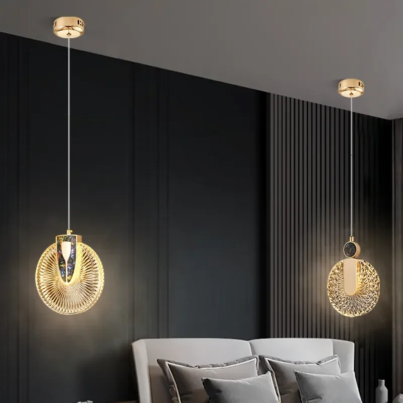 

Modern Round Crystal Gold Led Pendant Light For Living Room Light Luxury Hanging Lamp Hoom Decoration Chandelier Forrestaurant