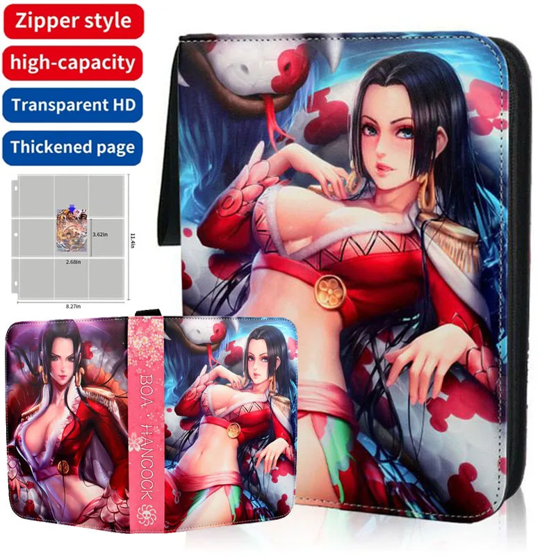 

400pcs/900pcs One Piece Cards Binder Book Folder PU Skin Zipper Card Aibum Holder Anime Card Collector with 50 inner Pages