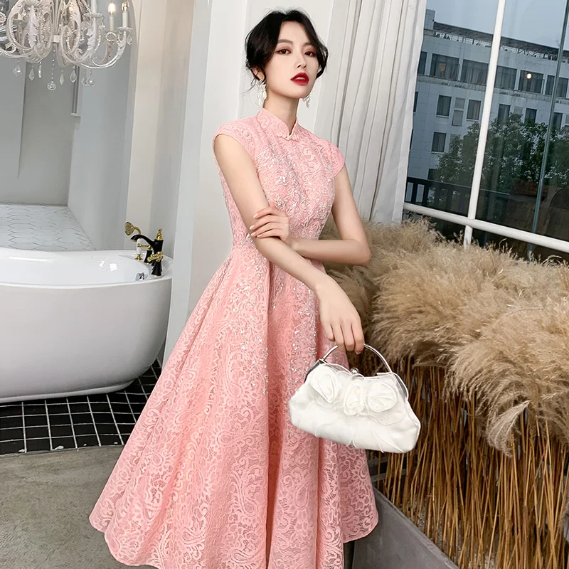 

Ele Mid-Length Evening Gown Women's Host Ball Dr High-Quali Fabric Suitable for Various Ocns Adult Ceremony