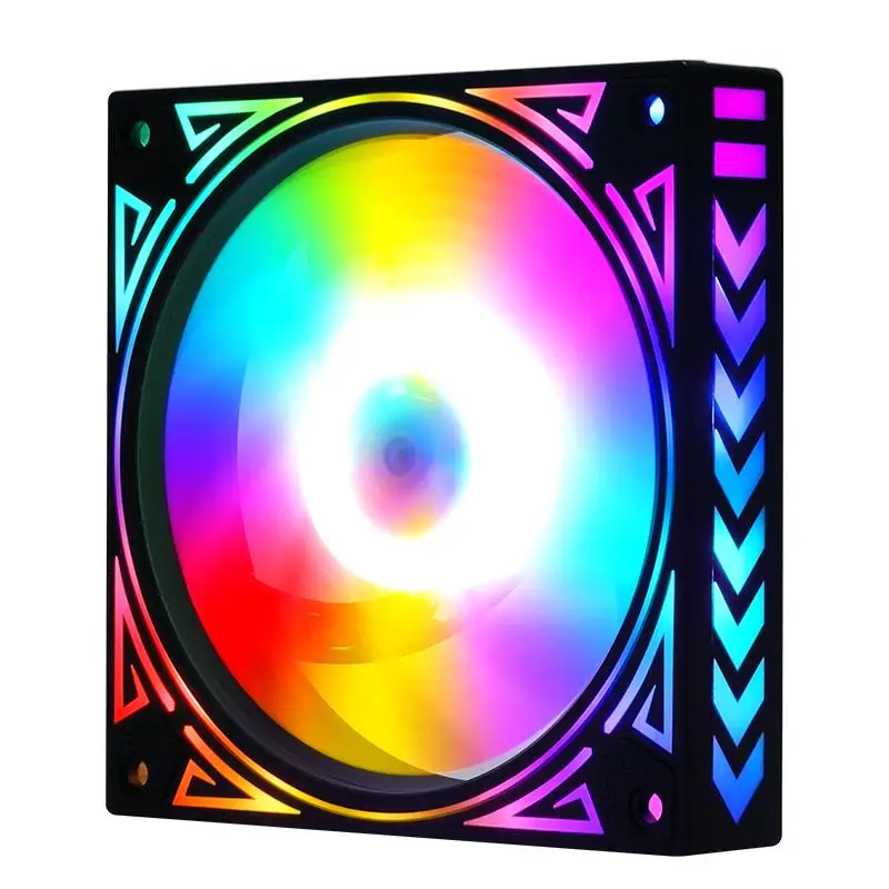 

DC 12V Pc Cooling Fan 120mm LED Rainbow Iridescence 3pin+molex 4D for Pc Computer Gaming Set Up Water Cool Radiator