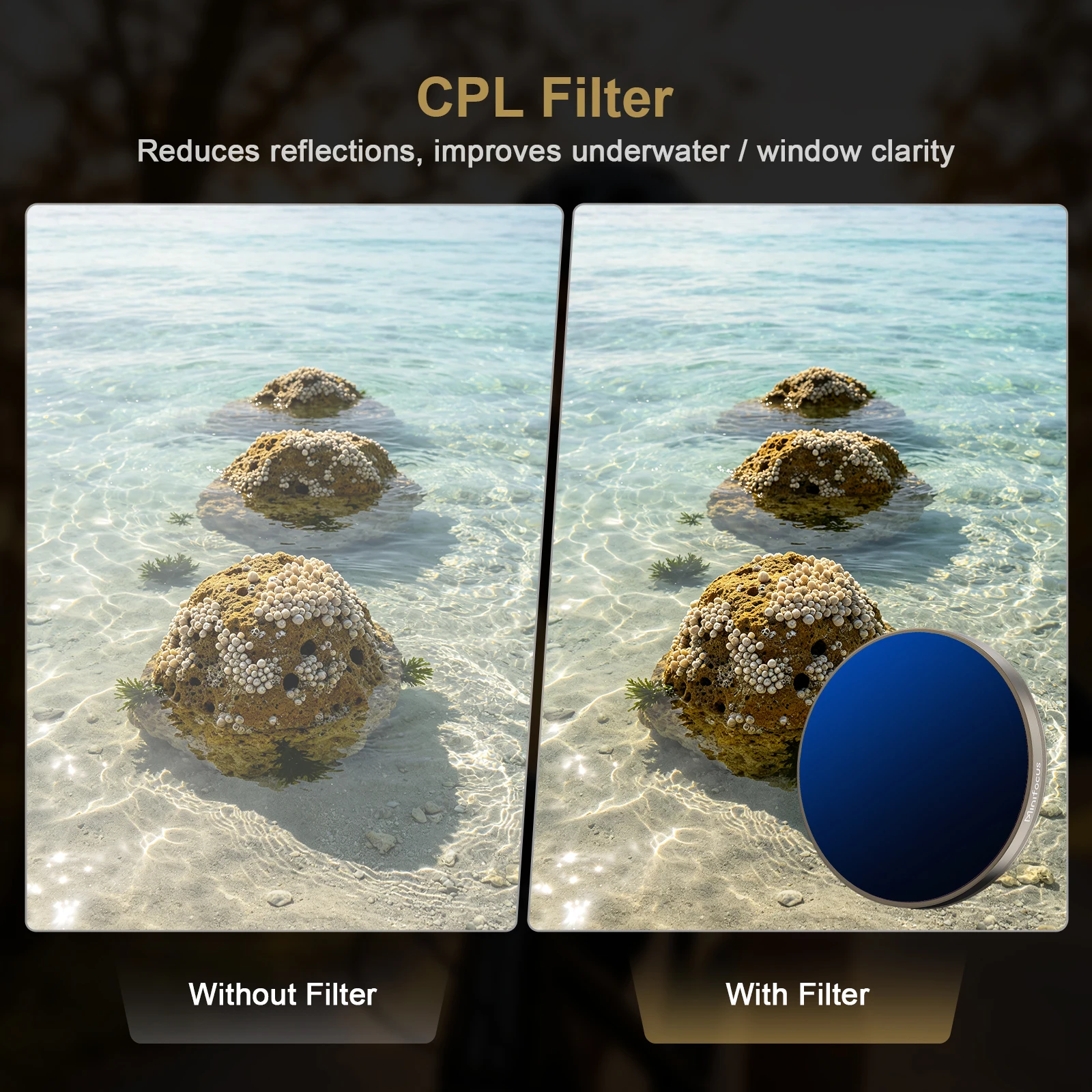 Camera ND Filter Kit for DJI Osmo Action 5 Pro/4/3 CPL+ND8/ND16/ND32 Snap-On Polarizing Neutral Density Filters HD Optical Glass