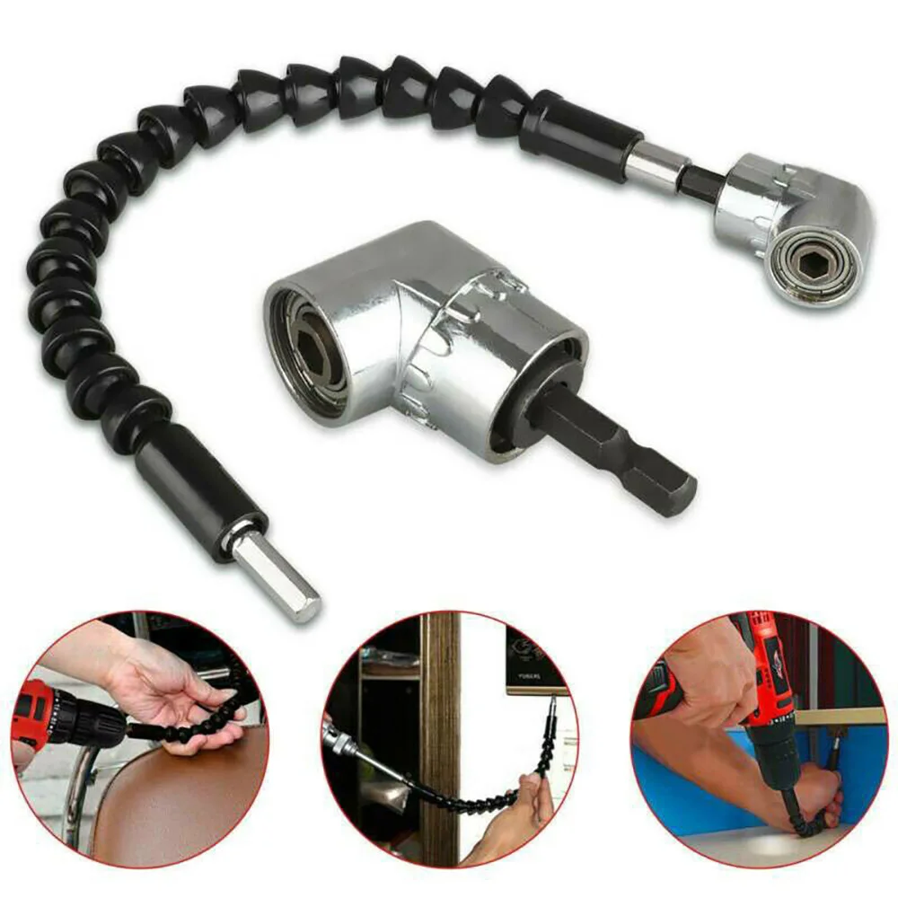 Electric Screwdriver Accessories Black Flexible Shaft Screwdriver Bit Cornering Tool Hexagonal Shank Lever 6.35mm Electric Tool