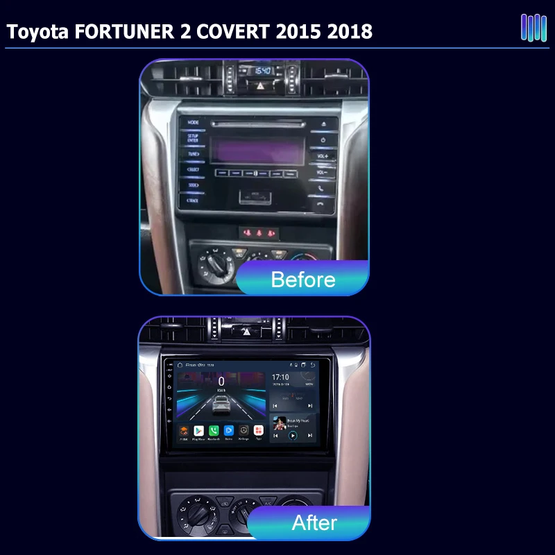 AI VOICE roadivox Android car radio for Toyota FORTUNER 2 COVERT 2015 2018 stereo GPS Navigation video Multimedia Player