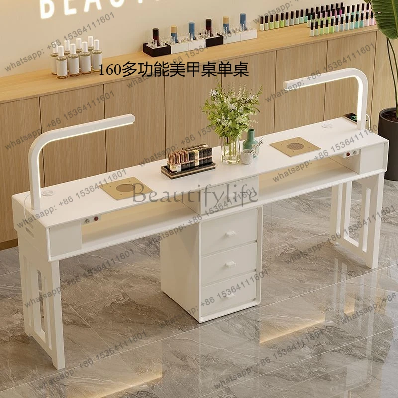 exquisite advanced multi-functional mical double light luxury manicure table single with drawer manicure table