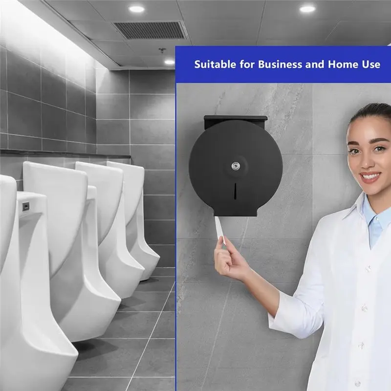 A98E-Wall Mount Stainless Steel Toilet Paper Dispenser With Shelf, Commercial Jumbo 9