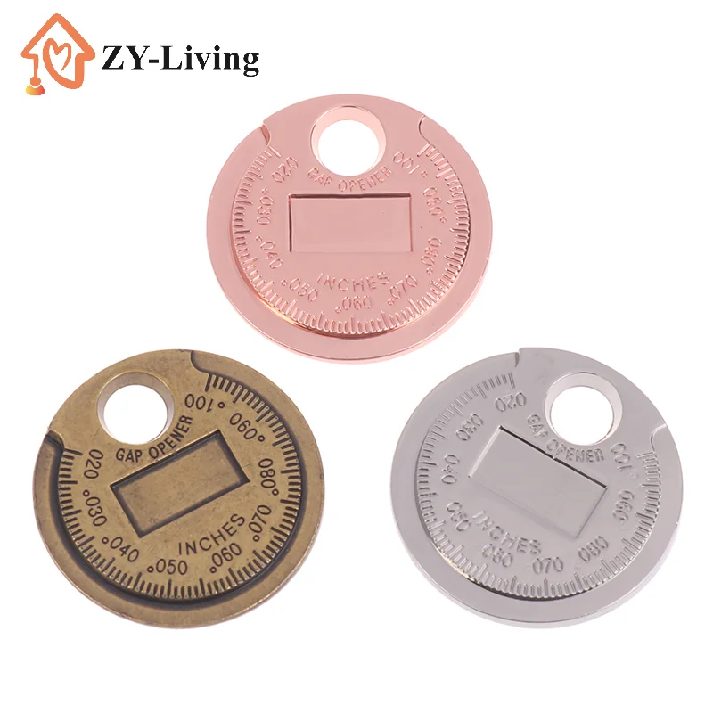 Coin- Type 0.6-2.4mm 0.02-0.10 Inch Spark Plug Gap Gauge Measurement Tool Range Spark Plug Gage Caliber Measuring Tool