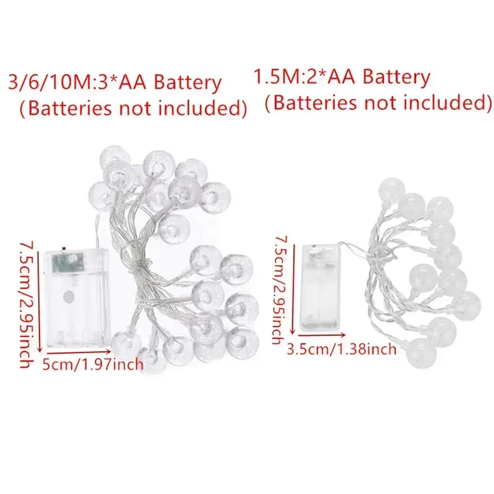 سلسلة أضواء كروية فقاعية LED تعمل بالبطارية الذهبية المتوهجة أضواء خرافية داخلية لتزيين عطلات الزفاف والعام الجديد