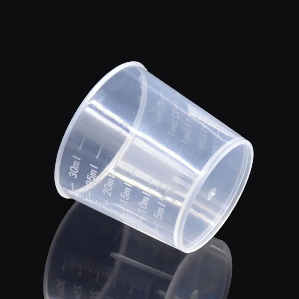 10Pcs 30ml Measuring Cups Plastic Measuring Cup with lid Epoxy Resin Jewelry Making Lab Chemical Laboratory Liquid Container Jug