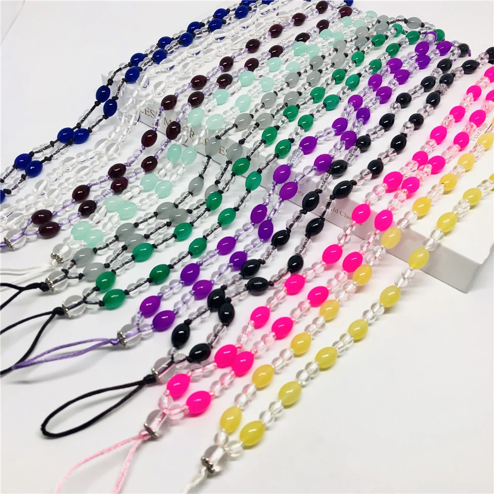 Artificial Crystal Neck Necklace Strap Lanyard U Disk Work Card Mobile Cell Phone Chain Straps Keychain phone Hang Rope