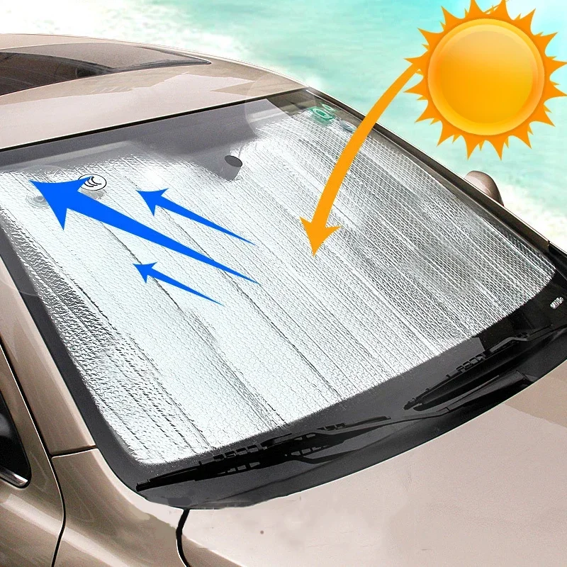 Car Windshield Folding Sunshade Universal Sunshade Sun Protection Heat Insulation Portable Breathable UV Protector   Auto Parts