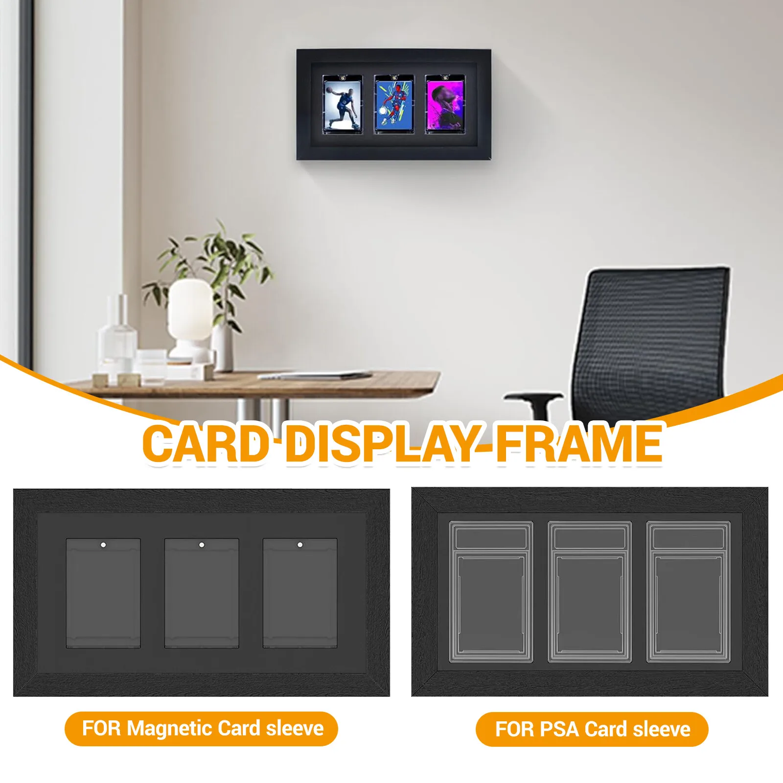 

3 Grids Graded Sports Card for PSA Display Case Frame Card Brick Frame Stand Protection Cabinet For Protectors Trading Storage