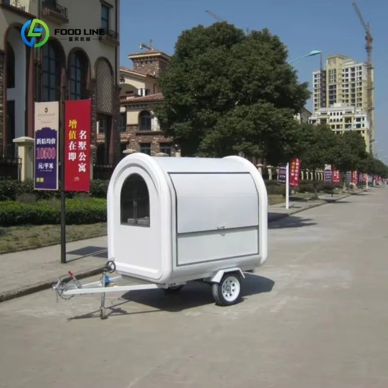 Mini carrito móvil para expendedores de donuts, carritos móviles para comida, sistema de capó para restaurante, remolque de comida de fibra de vidrio para café, restaurante móvil