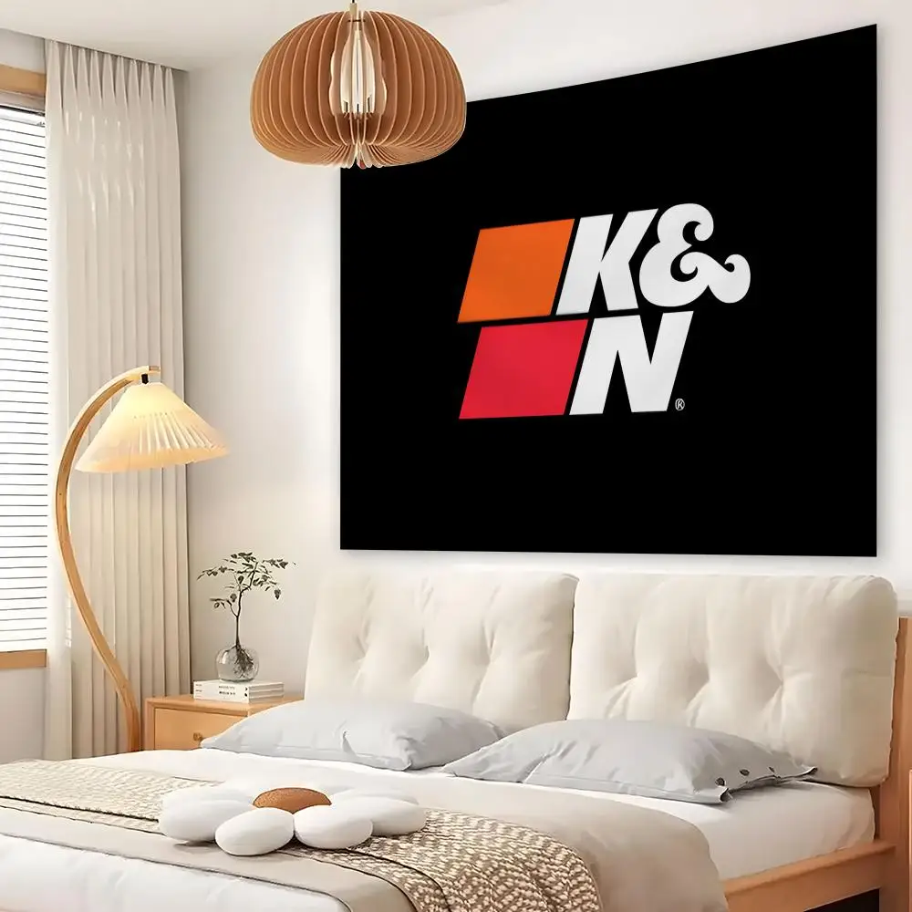 K-K&N E-Engineering Tapestry Custom Living Bedroom Party Dormitory Interior Wall Bohemian Decoration Attached Clip