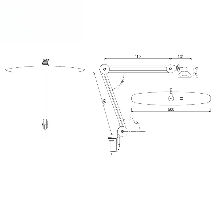 Professional Beauty Salon Nail Desk Light 117pcs LED Dimming 9501LED Working Lamp for Eyelash Extension LED Cosmetic Light