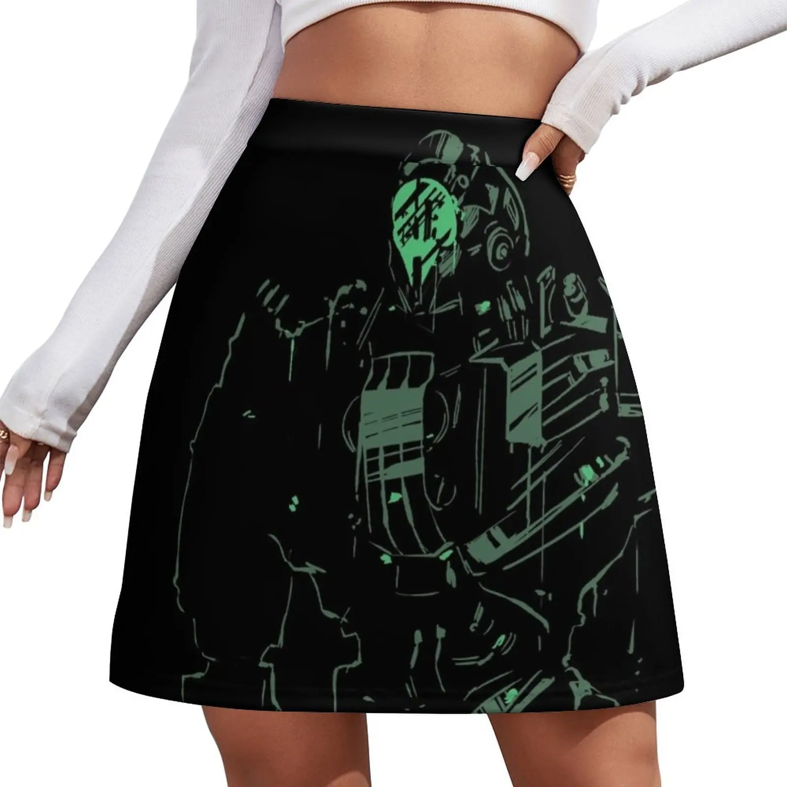 

AOE Lockdown sketch Mini Skirt Womens dresses Kawaii Short skirts