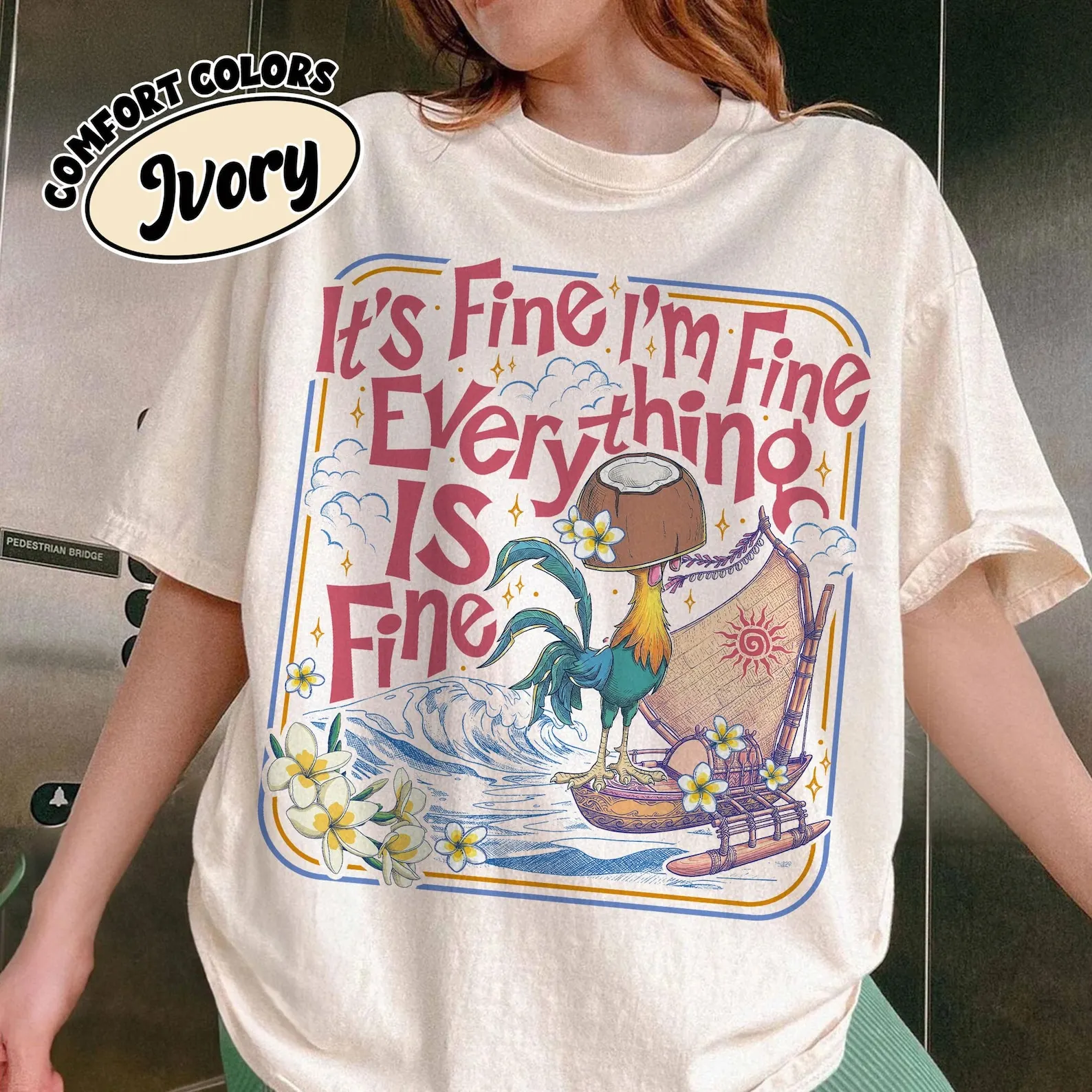 Funny Chicken Paniccotton Shirt, It’s Fine I’m Fine Everything Is fine Tshirt, Island Hei Chicken Tee