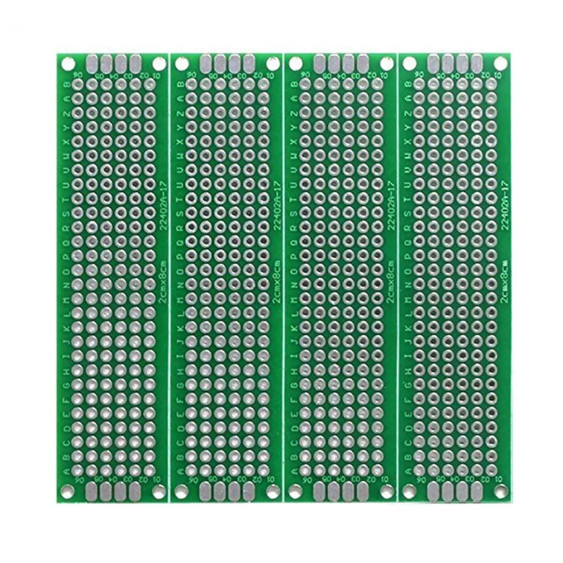 (Pack of 4) PCB Prototype Board, Double Sided PCB Proto Board for DIY Solder Breadboard, 2cm X 8cm(0.787