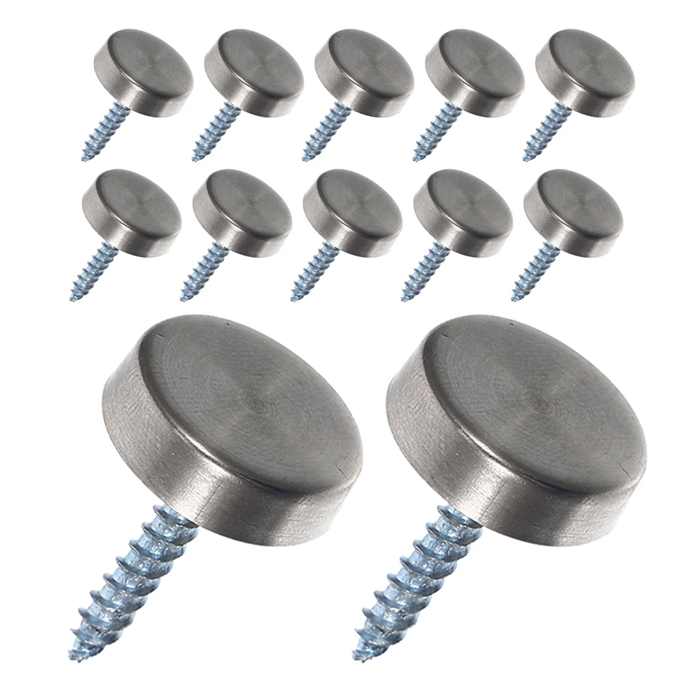 

12pcs Stainless Steel Mirror Nail Cap Decorative Screw Cover Glass Nails for Wall Pins Picture Tacks Thickened Durable Resistant