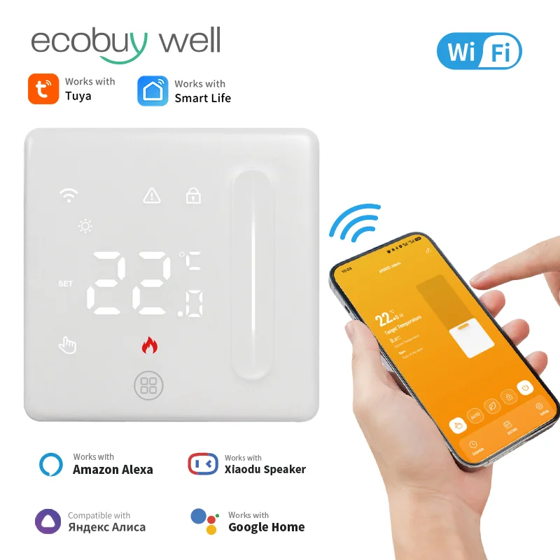 Tuya Wi-Fi thermostat Smart For Floor Heating Water Gas Boiler 16A/220V Thermoregulator For Warm Floor Working Alice Google Home