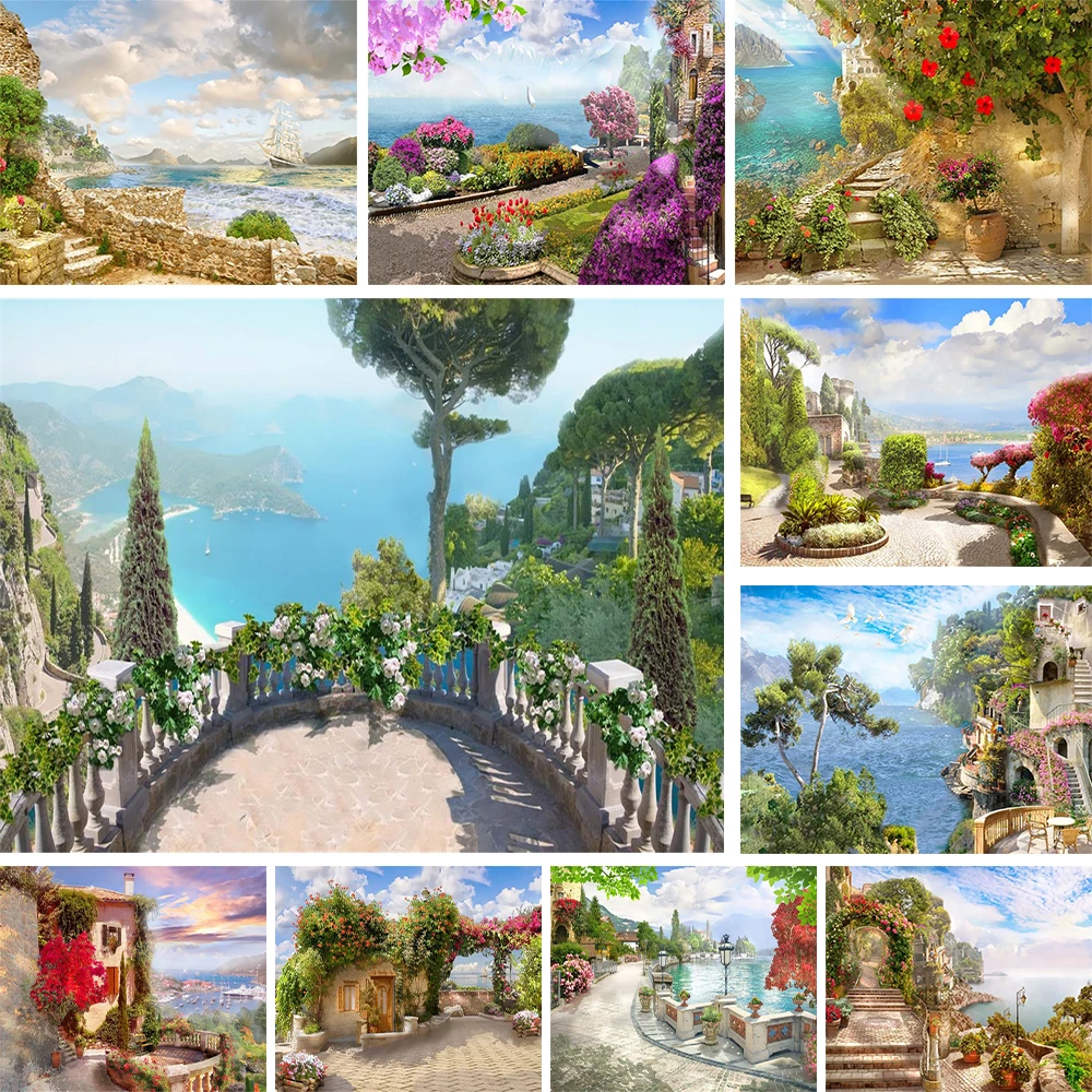 Landscape Seaside Scenery Printed Canvas Cross-Stitch Set Embroidery Craft Handmade Sewing Handiwork Jewelry Home Decor Mulina