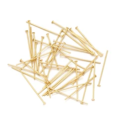 100Pcs Stainless Steel 15/20/25/30/35MM Gold Color T Flat Head Pins Headpins For DIY Jewelry Findings Making Accessories