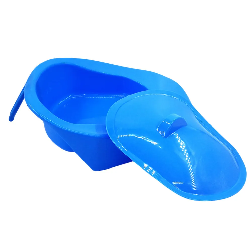 

1 шт. портативный туалетный горшок с крышкой, высококачественный, прочный, для домашнего ухода за лежачими больными, легко моется, с антипригарной поверхностью, горизонтальный