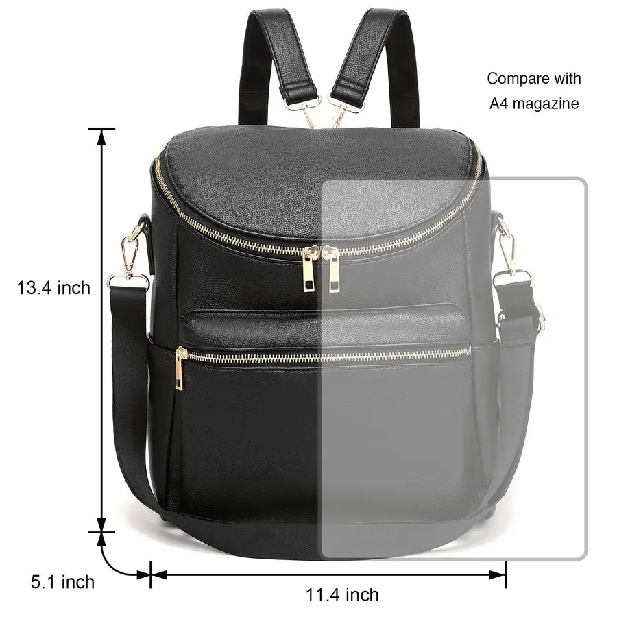 IHAYNER Diaper Bag Backpack Leather Backpack for Women Travel Backpack Baby Bag Large with Troller Straps Capacity for Wet Cloth
