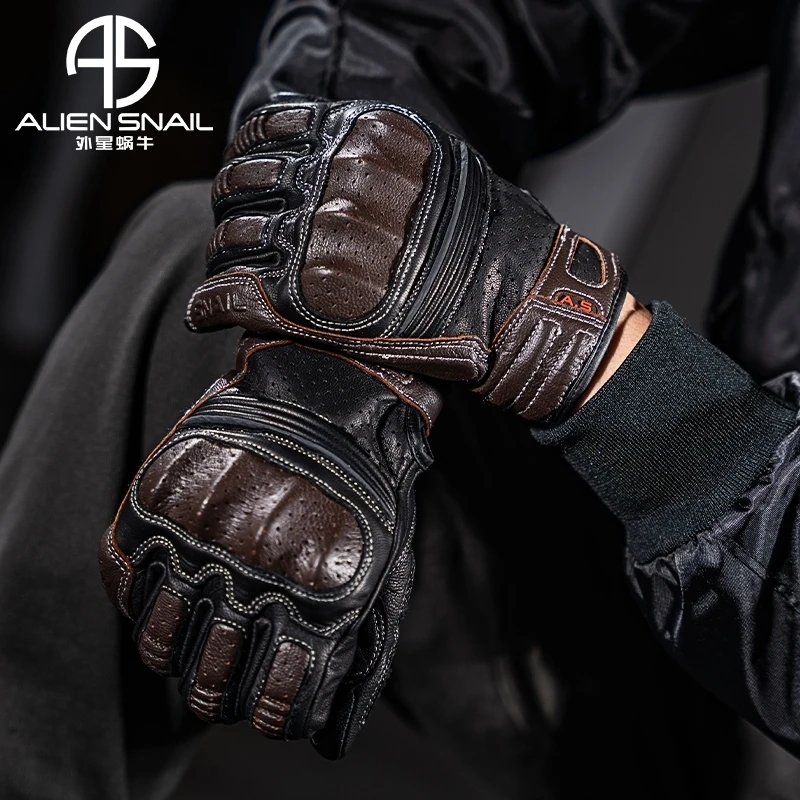 الرجعية دراجة نارية قفازات جلدية موتوكروس خمر الدراجات Guantes شاشة تعمل باللمس المضادة للانزلاق موتو دراجة قفازات شهادة CE