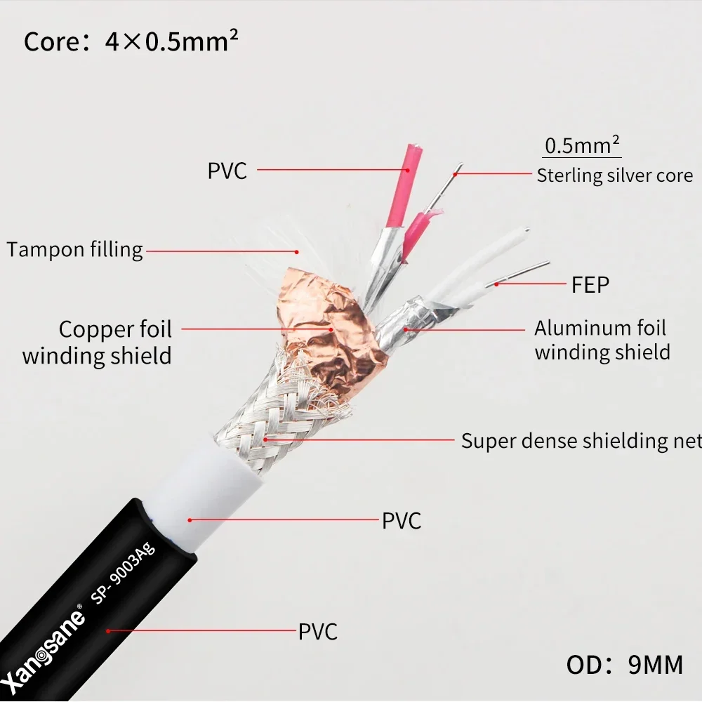 Hi-end 6N Pure Silver RCA Cable HiFi Audio Interconnect Line Carbon Fiber Rhodium Plated Plug