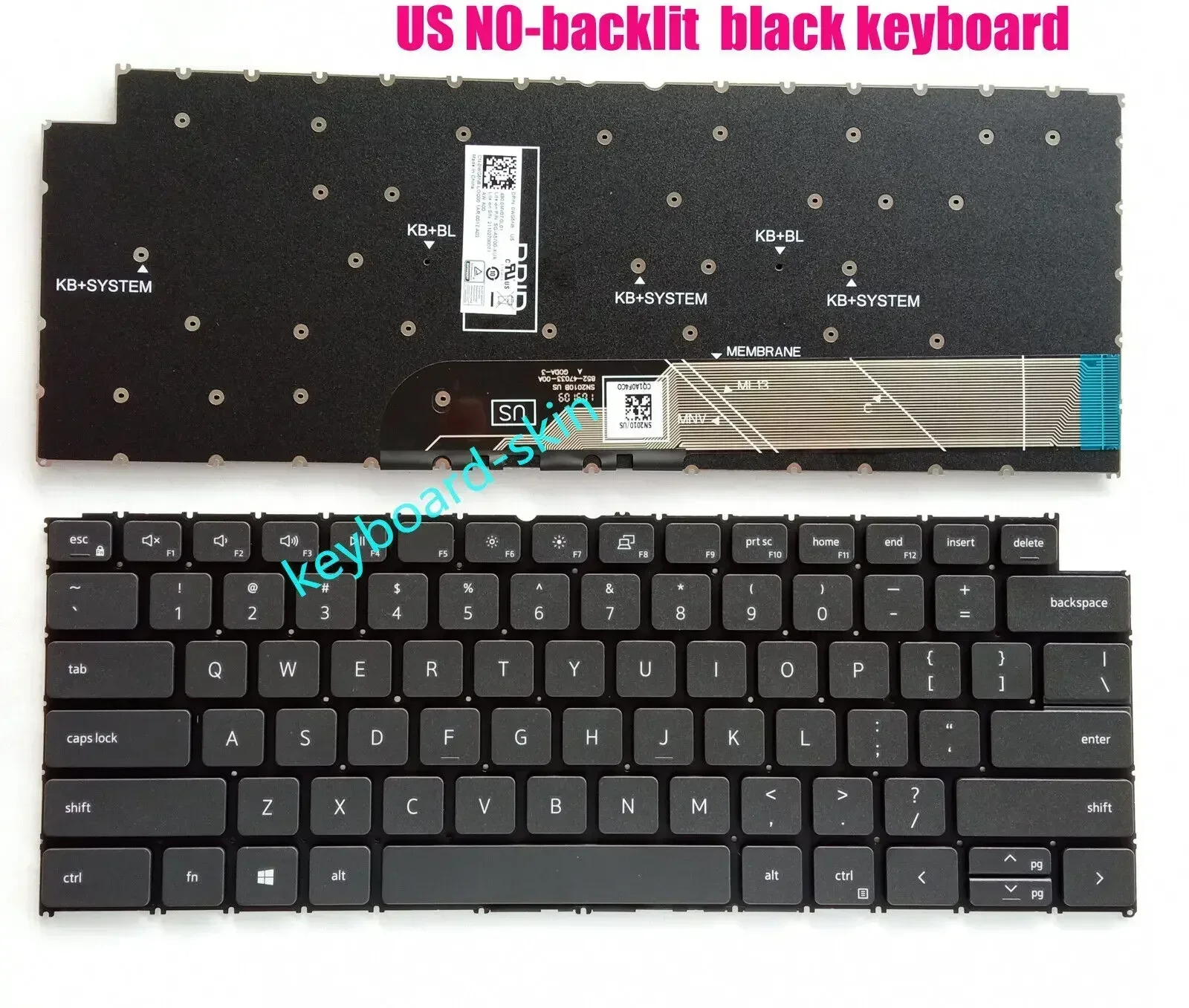 US No-backlit Keyboard For Dell Inspiron 13.3