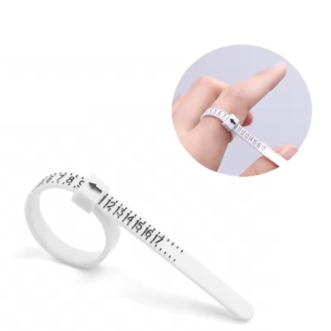 White Finger Size Gauge 1-17 USA Ring Sizer Jewelry Sizing Tools American Measuring Tape for Men Women Reusable Measure Tool