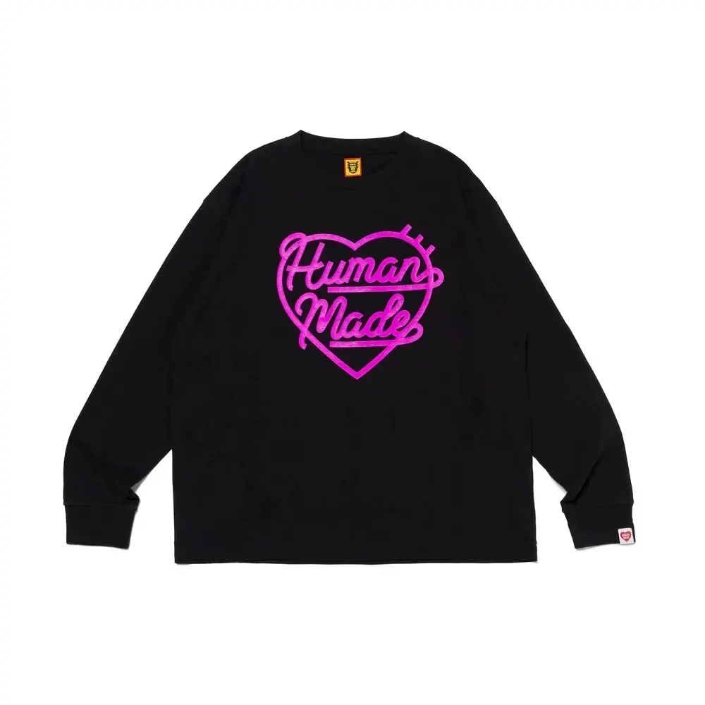Human Made Heart Logo Letter Sweatshirt Loose Streetwear Unisex Crewneck