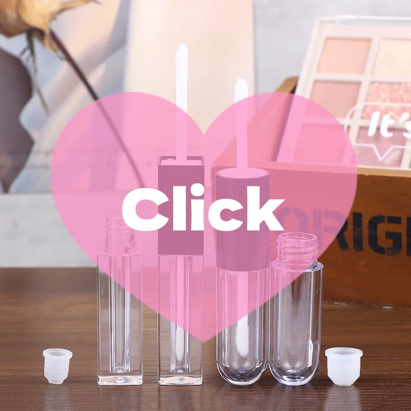 1 قطعة مزدوجة نهاية 2 في 1 البيضاوي شقة فارغة أنابيب ملمع الشفاه مع عصا مانعة للتسرب إعادة الملء التعبئة والتغليف زجاجة بلاستيكية طقم السفر #1