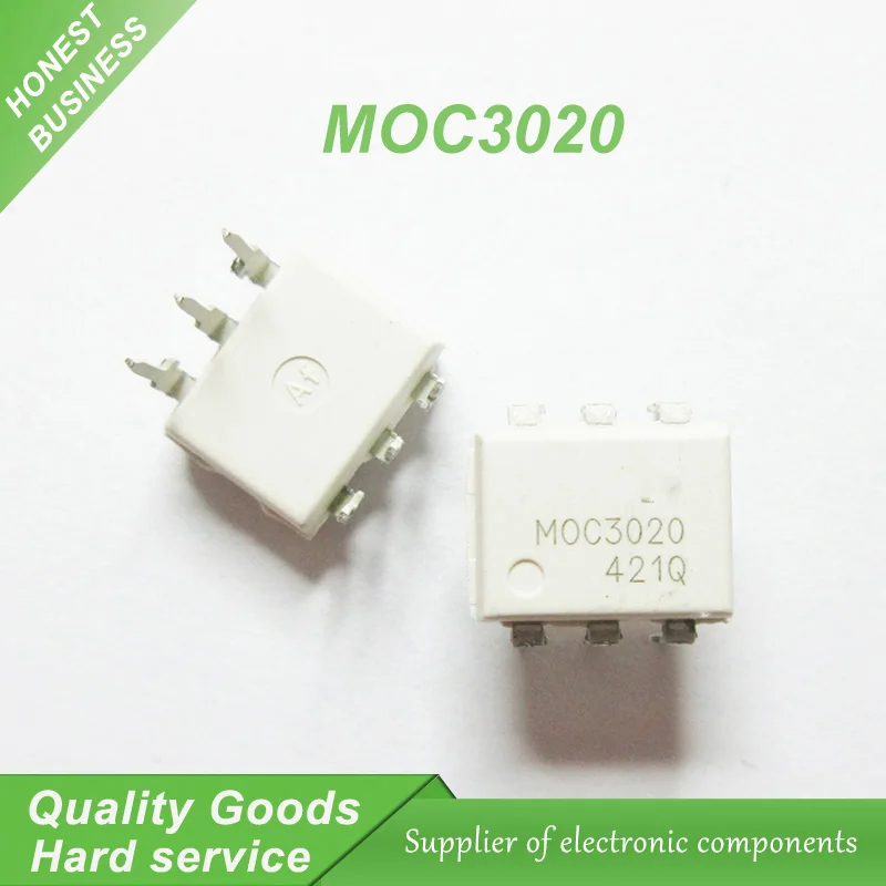 10PCS MOC3020 3020 DIP6 Triac & SCR Ausgang Optokoppler 6Pin 400V Optokoppler Rand Phs Triac Drvr neue original