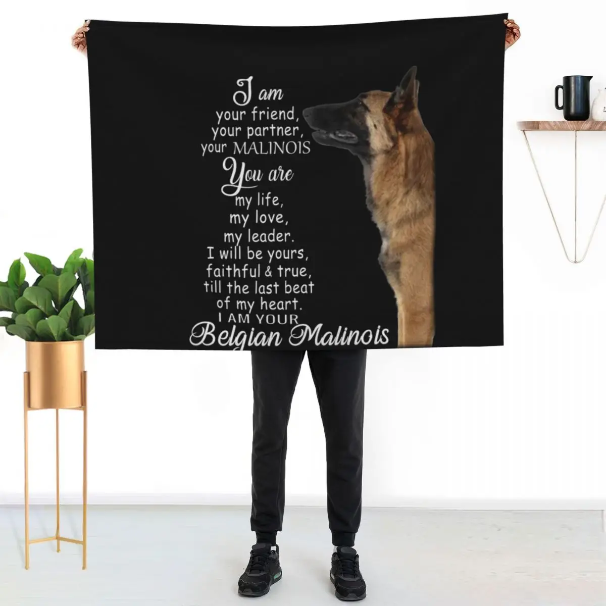 I am your friend your partner Belgian Malinois dog Throw Blanket Hairy Designers Extra Large Throw for babies Furry Blankets
