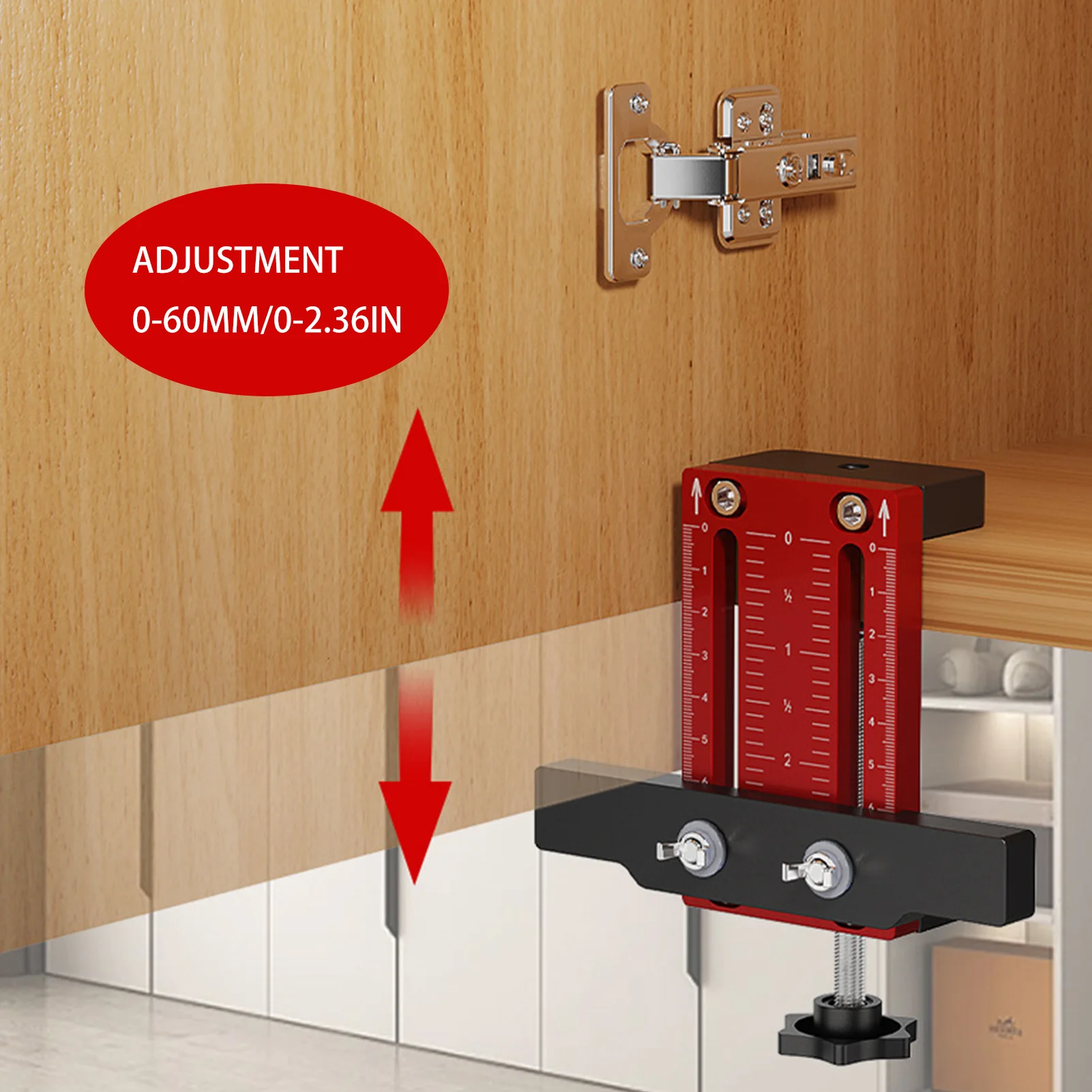 

Cabinet Door Installation Positioner Accurate Locking Hinge Drilling Jig Punch Locator Suitable for Effortless Alignment