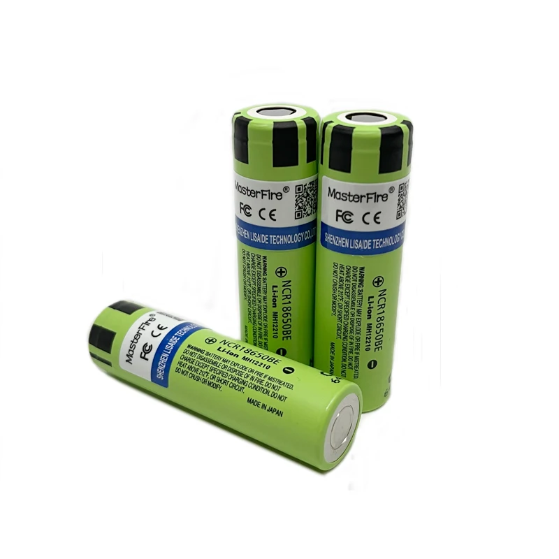 MasterFire 18650 3200mah NCR18650BE 3,7 V batería de litio recargable para Panasonic banco de energía baterías de linterna de cigarrillo electrónico