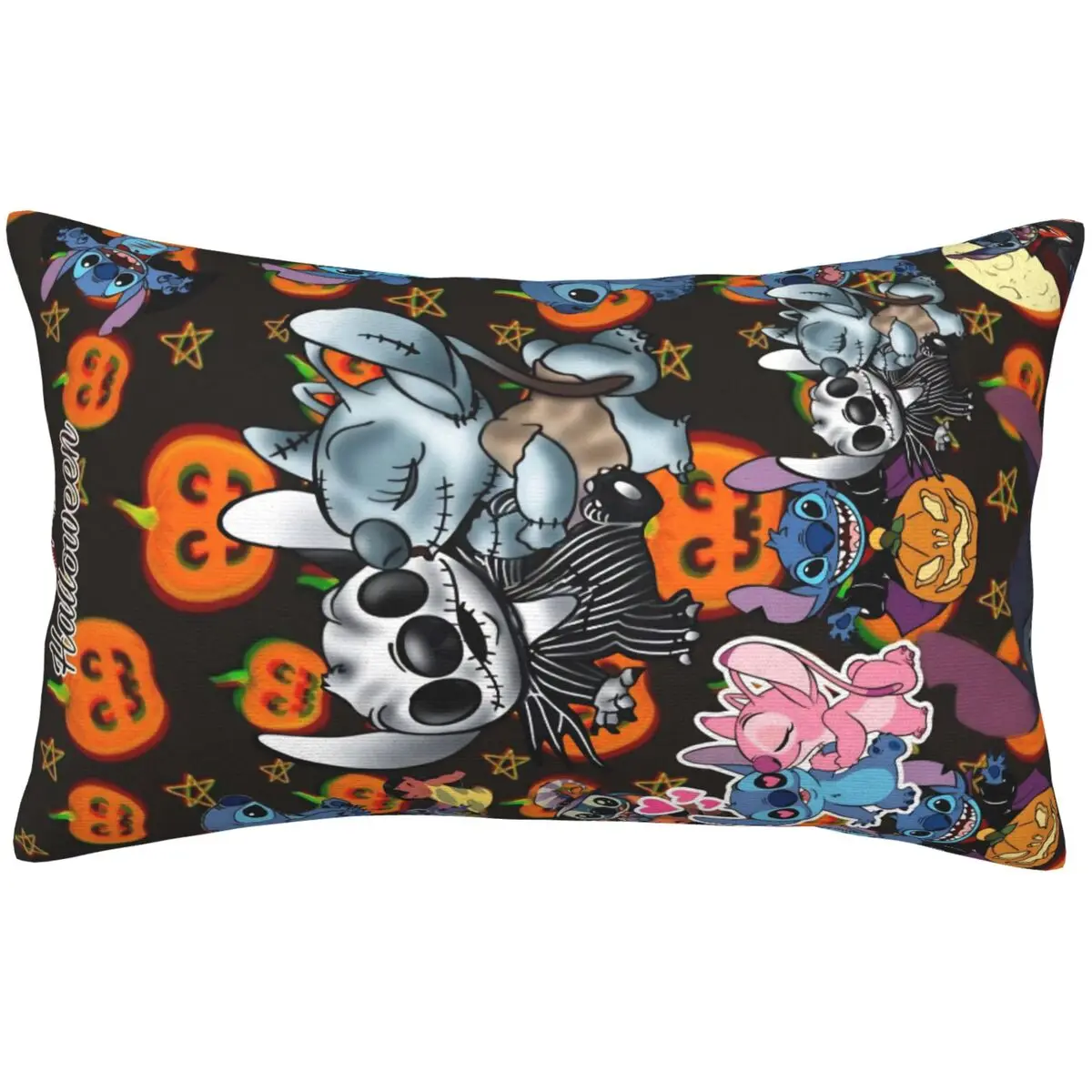 

S-Stitch Cartoon Halloween Reversible Pillowcase Cover 20x30 for Hair and Skin Bedding Pillow Covers For Kids Children