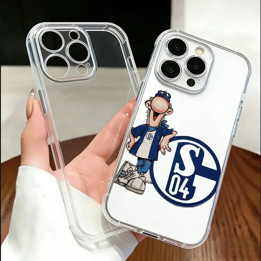 

S-Schalke 04 Phone Case For iPhone 17 16 15 14 13 12 11 Mini Pro Max Plus Transparent Cover